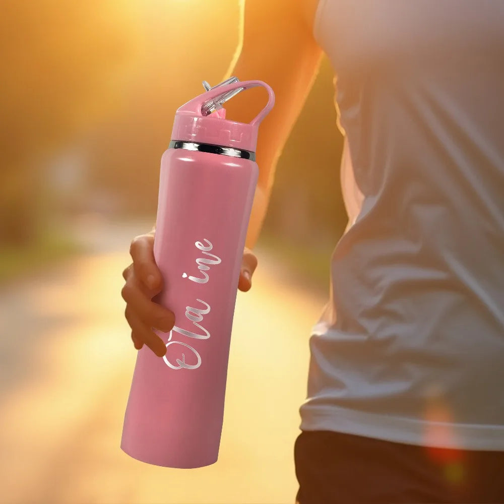 Personalized Insulated Stainless Steel Water Bottle with Straw, Engraved Fitness & Cycling Bottle, Perfect Gift for Men Women