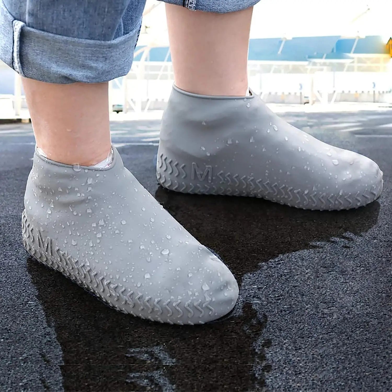 Reusable Waterproof Rain Shoes Covers Silicone Outdoor Shoe Covers Walking Shoes Latex Shoe Covers Non-slip Rain Boots Covers