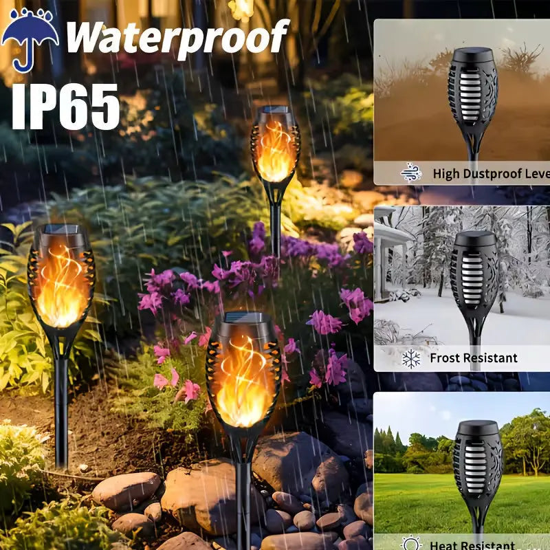 Smart Light Sensing Outdoor Landscape Lights Decorative Lights with Flickering Flame Torch for Gardens Patio Lawns Path