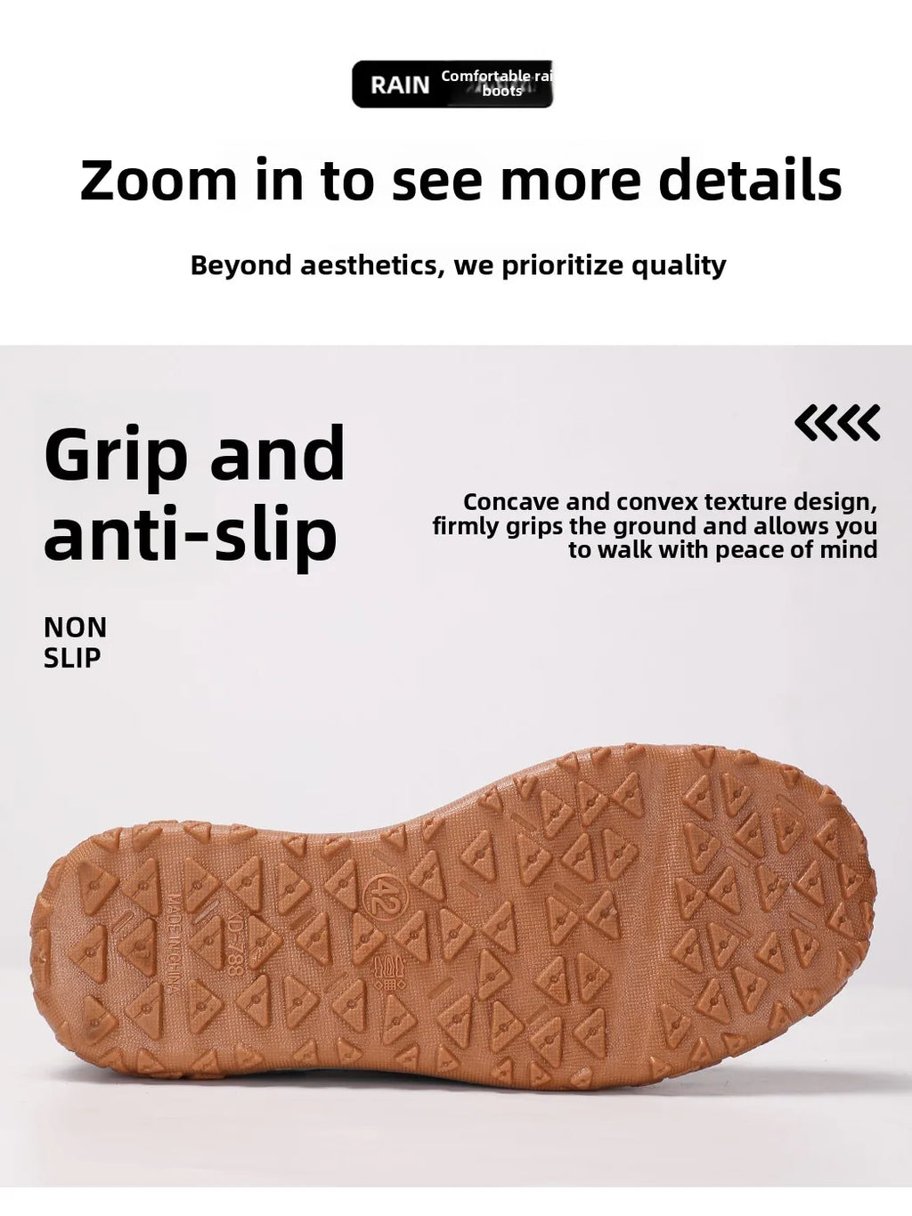 Fishing water shoes for men waterproof anti-slip  wear-resistant rain boots rain shoes, 2026 new style kitchen work rubber shoes