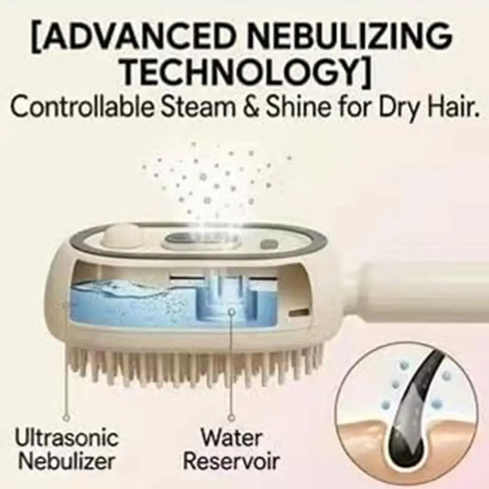 Electric Spray Hair Brush With Water Spray Air Cushions Steam Massage Comb Rechargeable Smoothing Styling Frizz Control Brush