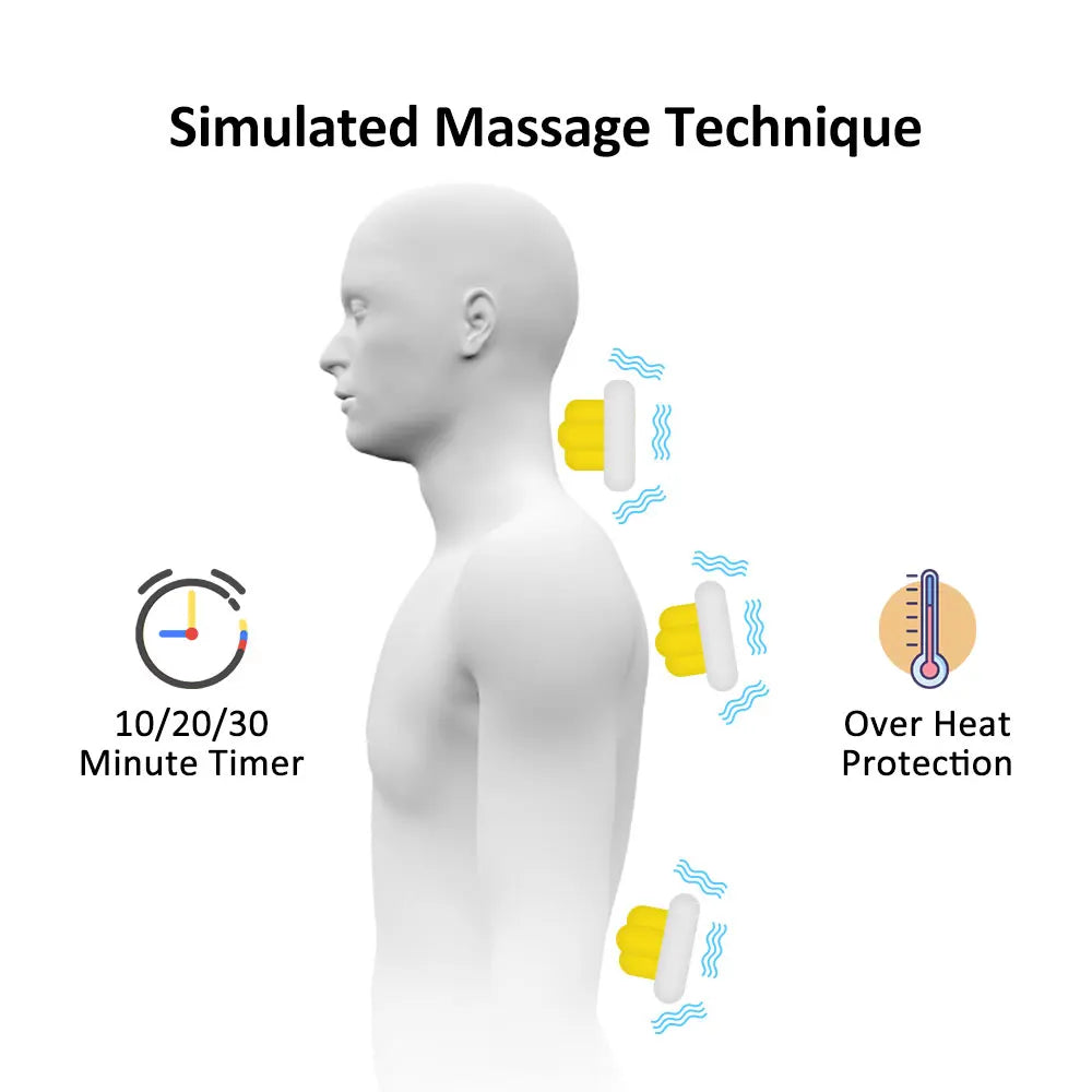 Electric Heating Vibrating Massage Pad Muscle Relax Cussion Seat Lumbar Back Shoulder Massager Mattress for Car Office Home
