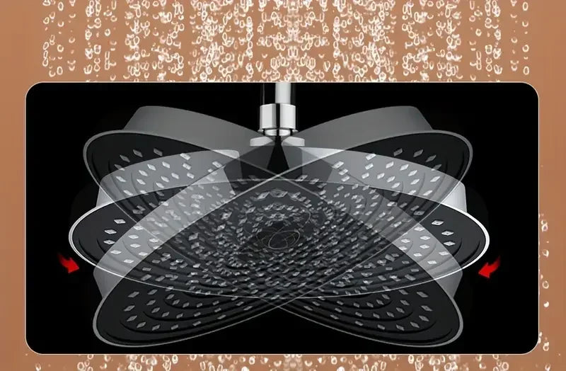 25cm Top Spray Large Water Volume Booster Shower Head Pressurized Single Head Home Bathroom Shower Head