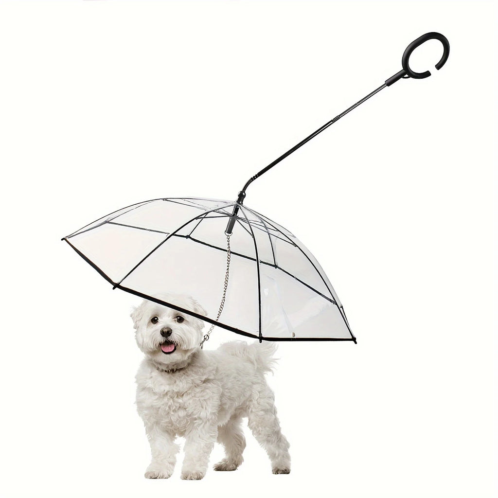 Hot-selling foldable pet umbrella with adjustable angle and transparent C-shaped handle for dogs