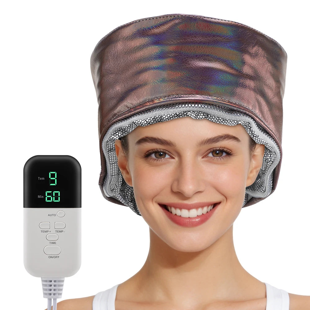 Hair Steamer For Deep Conditioning Thermal Heat Cap 9-Level 5 Timer Electric Thermal Hat Waterproof Salon Hair SPA Steamer Cap