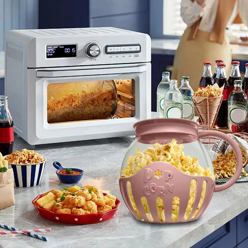 Microwave Popcorn Popper Popcorn Bucket Microwave Bowls Mini Machine Safe Borosilicate Glass Popcorn Maker
