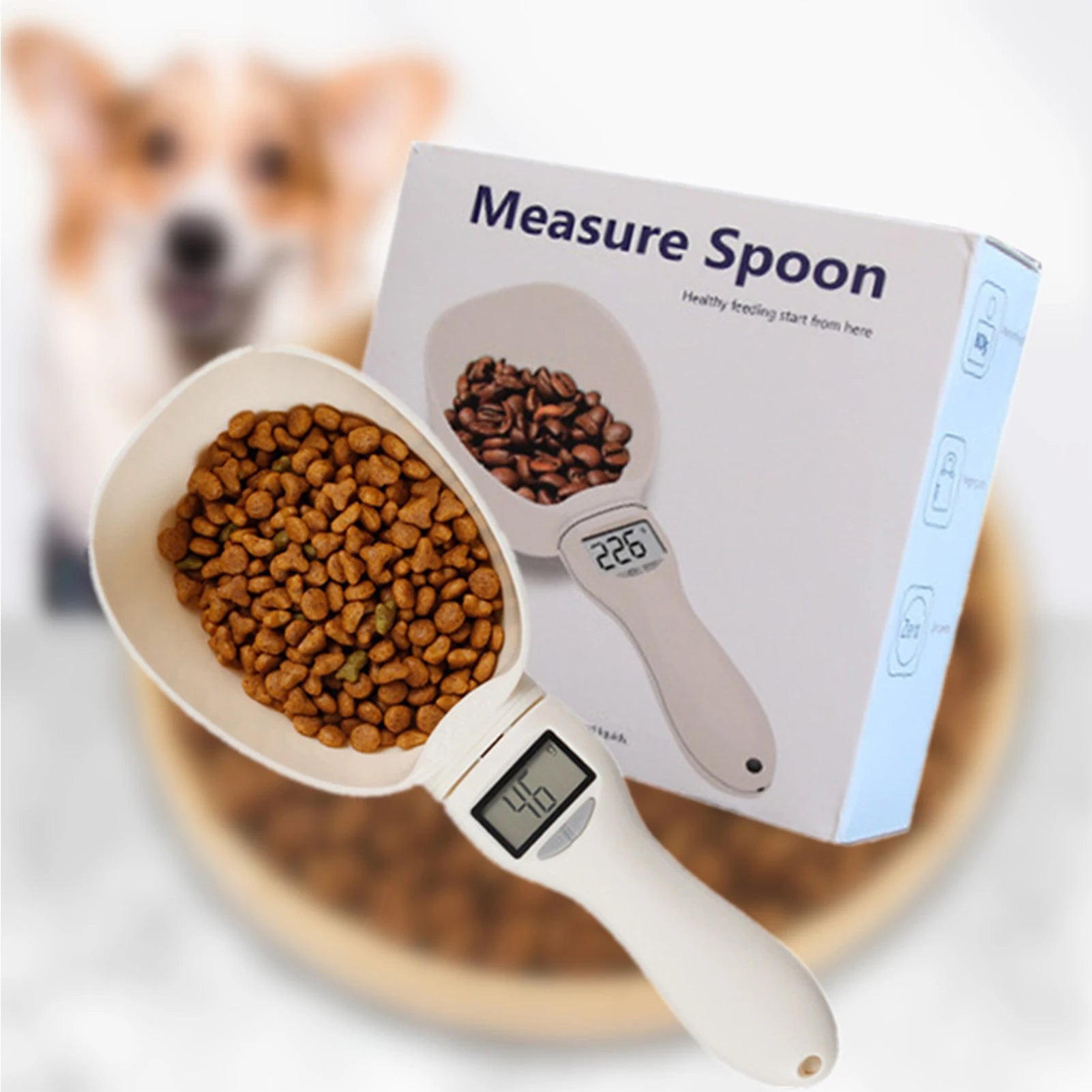 Digital Measuring Spoon Scale 800g/0.1g High Precision Scale Scoop for Weighing with Led Display Detachable Handle Cup Weighing