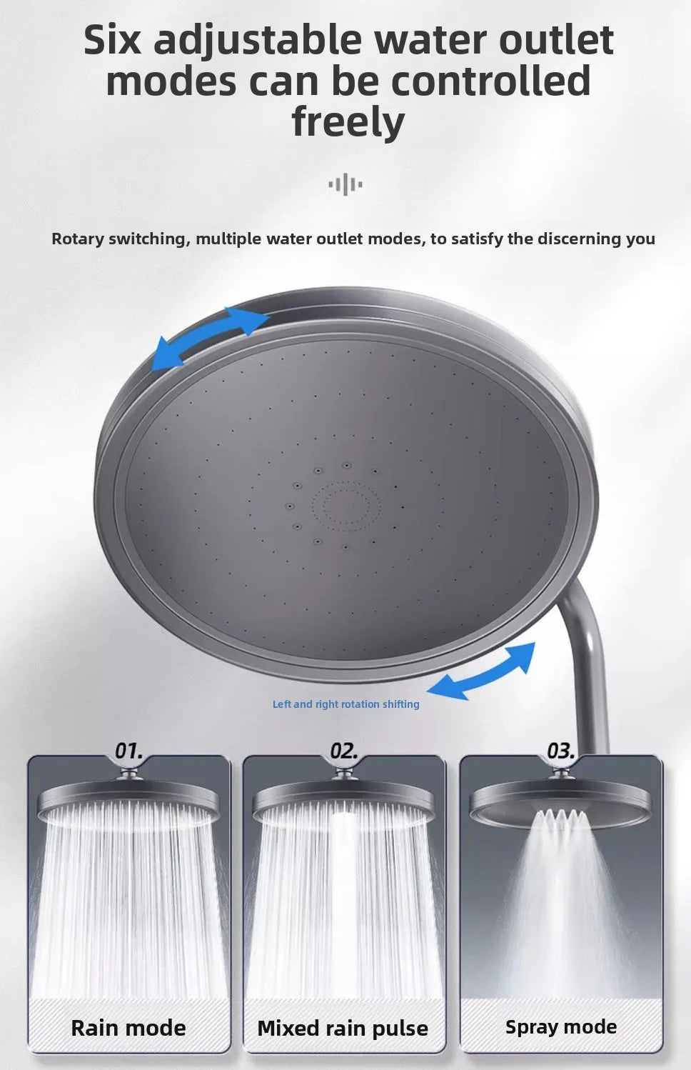 High-Pressure Rain Shower Head - Strong Spray Bathroom Showerhead with Enhanced Water Flow for Refreshing Home Experience