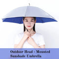 Fishing Umbrella Hat – Head - mounted Sunshade for Outdoors. Large, Foldable, All - Weather. Reinforced Windproof, Wide Canopy,