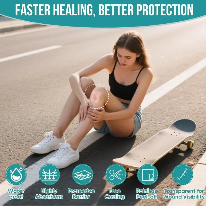 Hydrocolloid Bandage Roll; Waterproof Extra Thin Dressing for Exceptional Wound Care; Self Adhesive Scar Tape