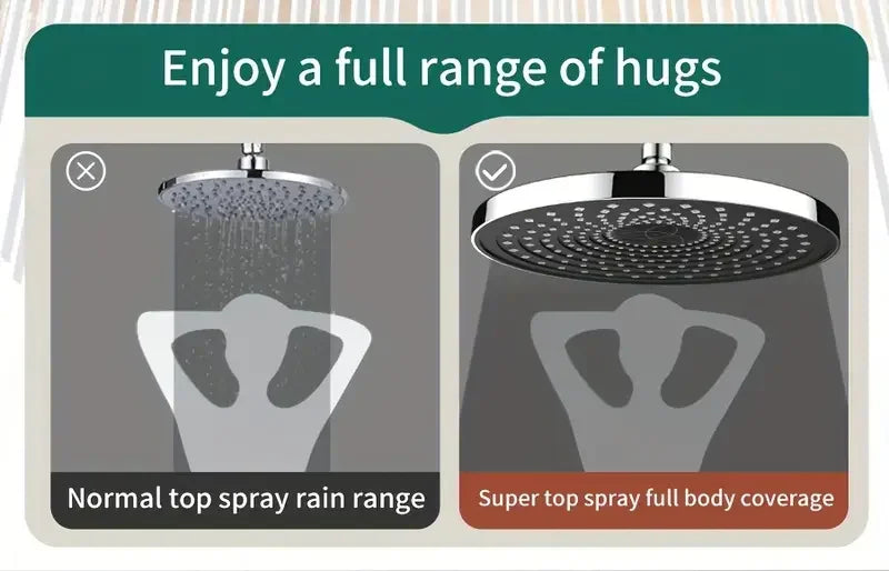 25cm Top Spray Large Water Volume Booster Shower Head Pressurized Single Head Home Bathroom Shower Head