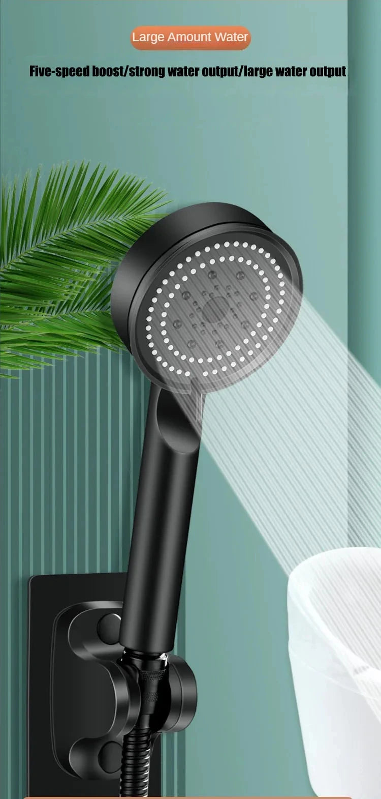 High Pressure Handheld Shower Head 5 Modes Adjustable Shower Heads Water Saving Spa Shower Head Sprayer Bathroom Accessory