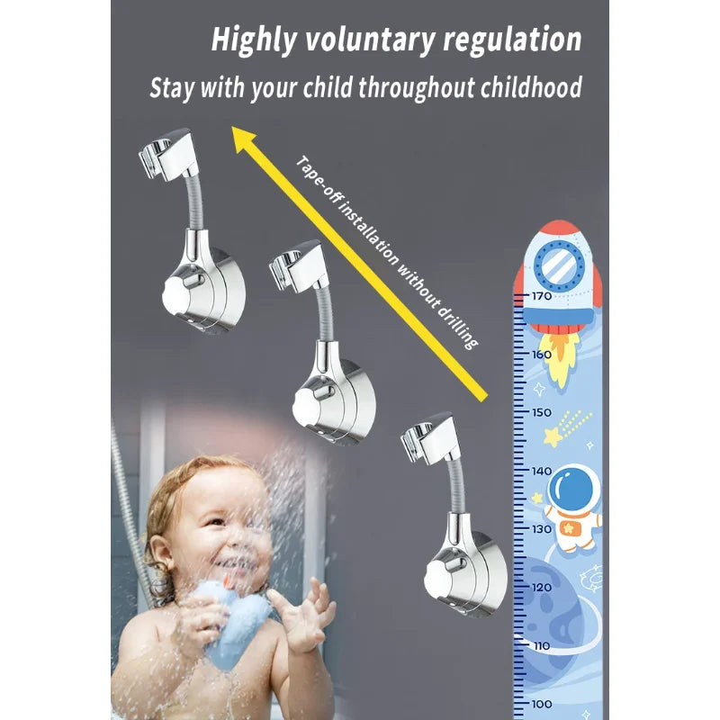 Adjustable Shower Head Holder Suction Cup Shower Holder Nozzle Handheld Holder Punch-Free Multi Angle Rotation Shower Bracket