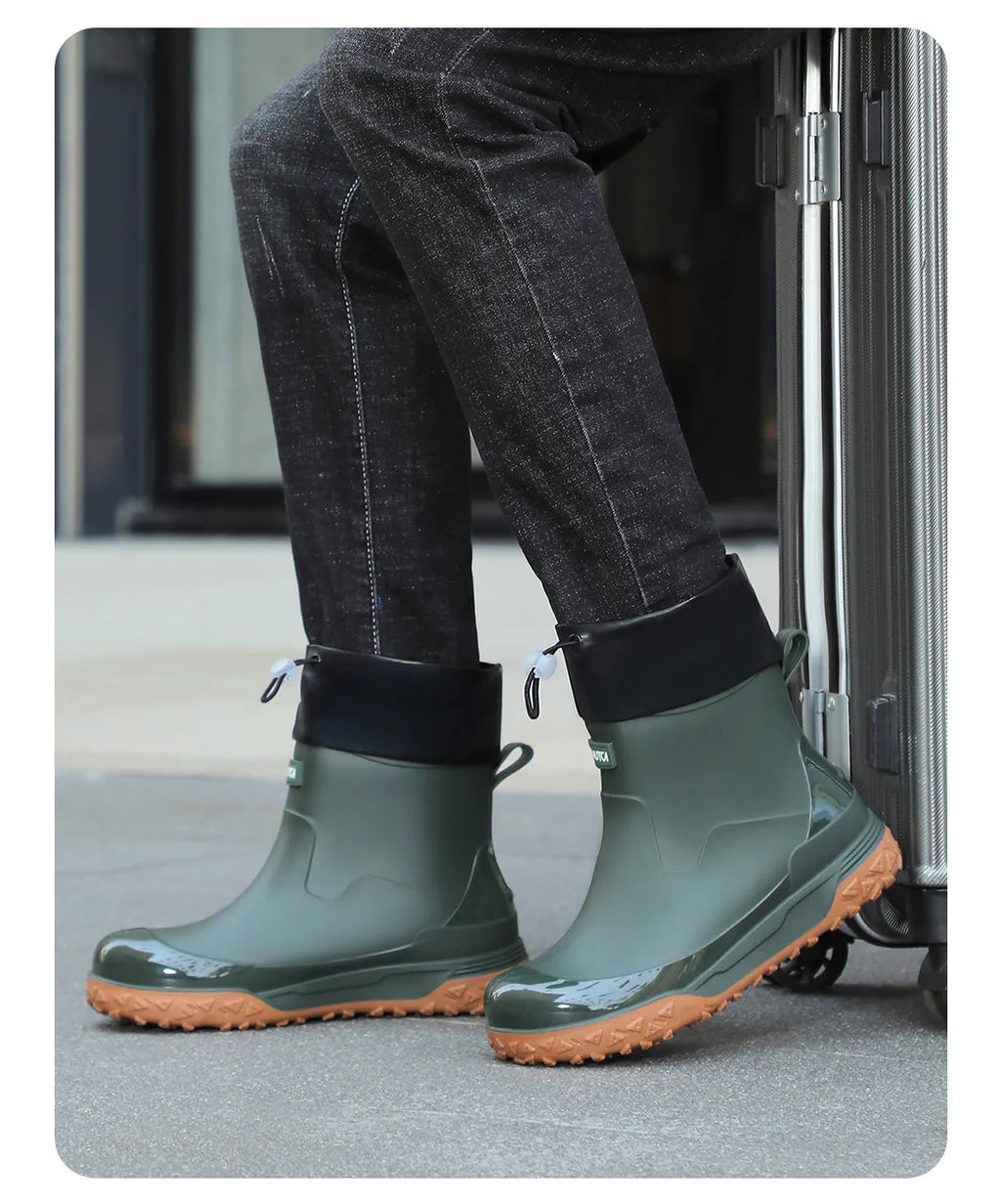 Fishing water shoes for men waterproof anti-slip  wear-resistant rain boots rain shoes, 2026 new style kitchen work rubber shoes