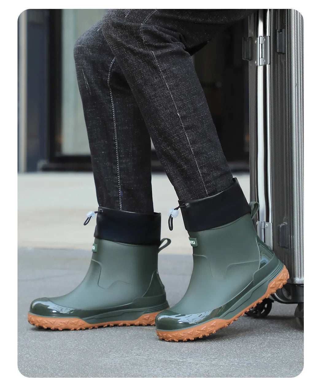 Fishing water shoes for men waterproof anti-slip  wear-resistant rain boots rain shoes, 2026 new style kitchen work rubber shoes