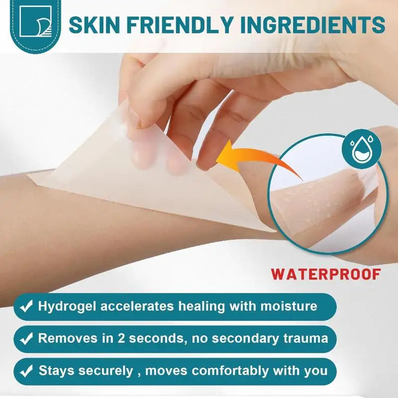 Hydrocolloid Bandage Roll; Waterproof Extra Thin Dressing for Exceptional Wound Care; Self Adhesive Scar Tape