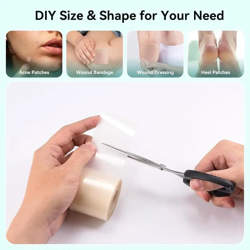 Hydrocolloid Bandage Roll; Waterproof Extra Thin Dressing for Exceptional Wound Care; Self Adhesive Scar Tape