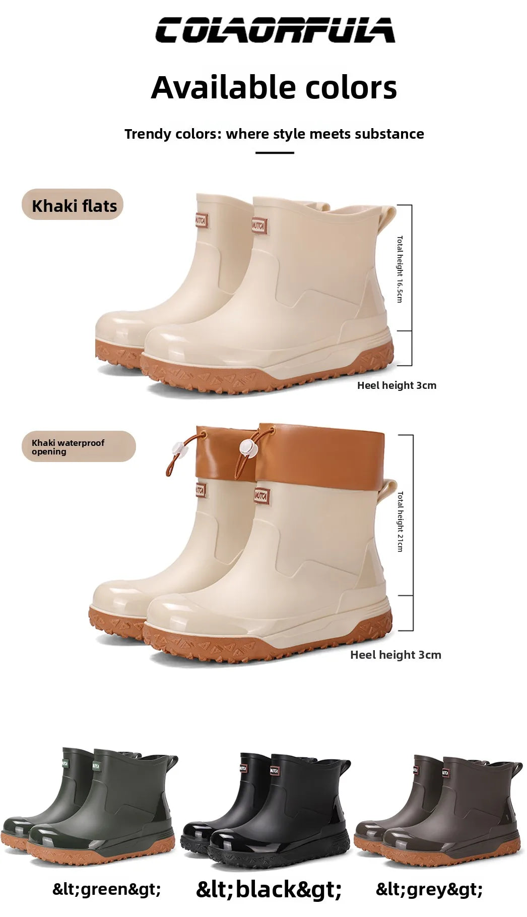 Fishing water shoes for men waterproof anti-slip  wear-resistant rain boots rain shoes, 2026 new style kitchen work rubber shoes