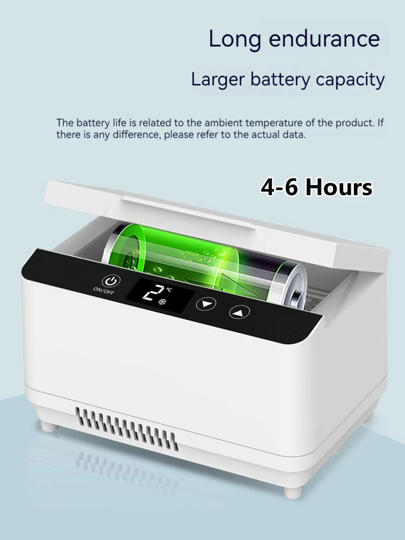 Portable Insulin Cooler - Mini Medical Fridge for Diabetic Supplies with Double Layer Super Capacity, USB/Battery Powered Travel
