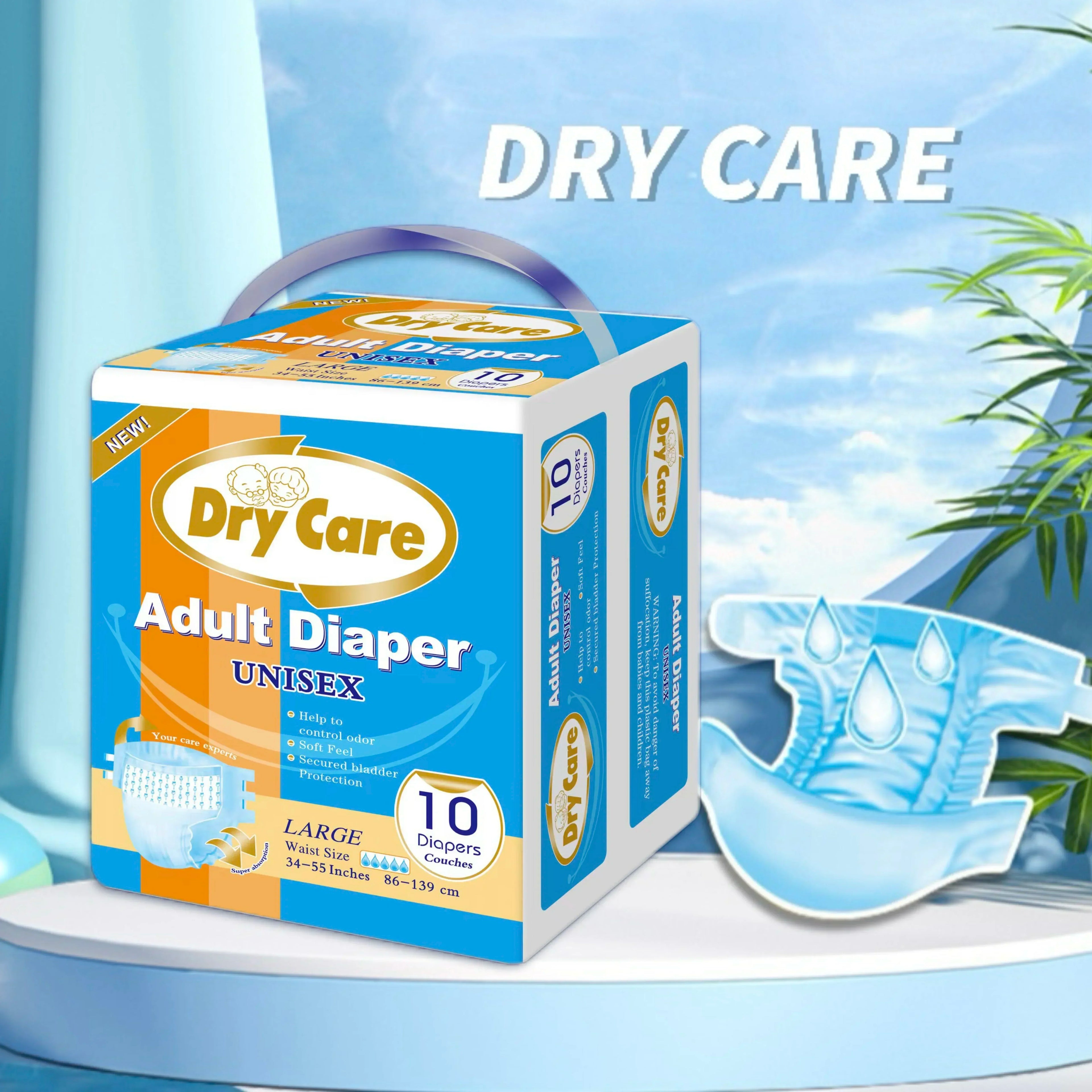 20Pcs Adult Diaper Nappies Pants Disposable Patients Ultra Absorbent Water Elderly Maternal Care Mats Pads Unisex underwear