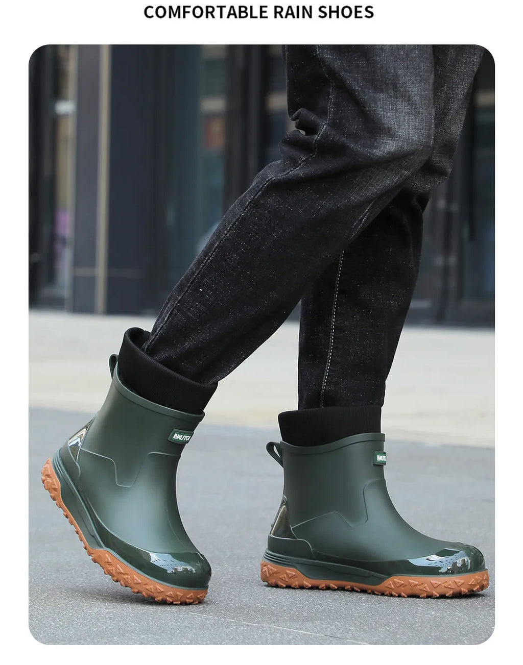 Fishing water shoes for men waterproof anti-slip  wear-resistant rain boots rain shoes, 2026 new style kitchen work rubber shoes