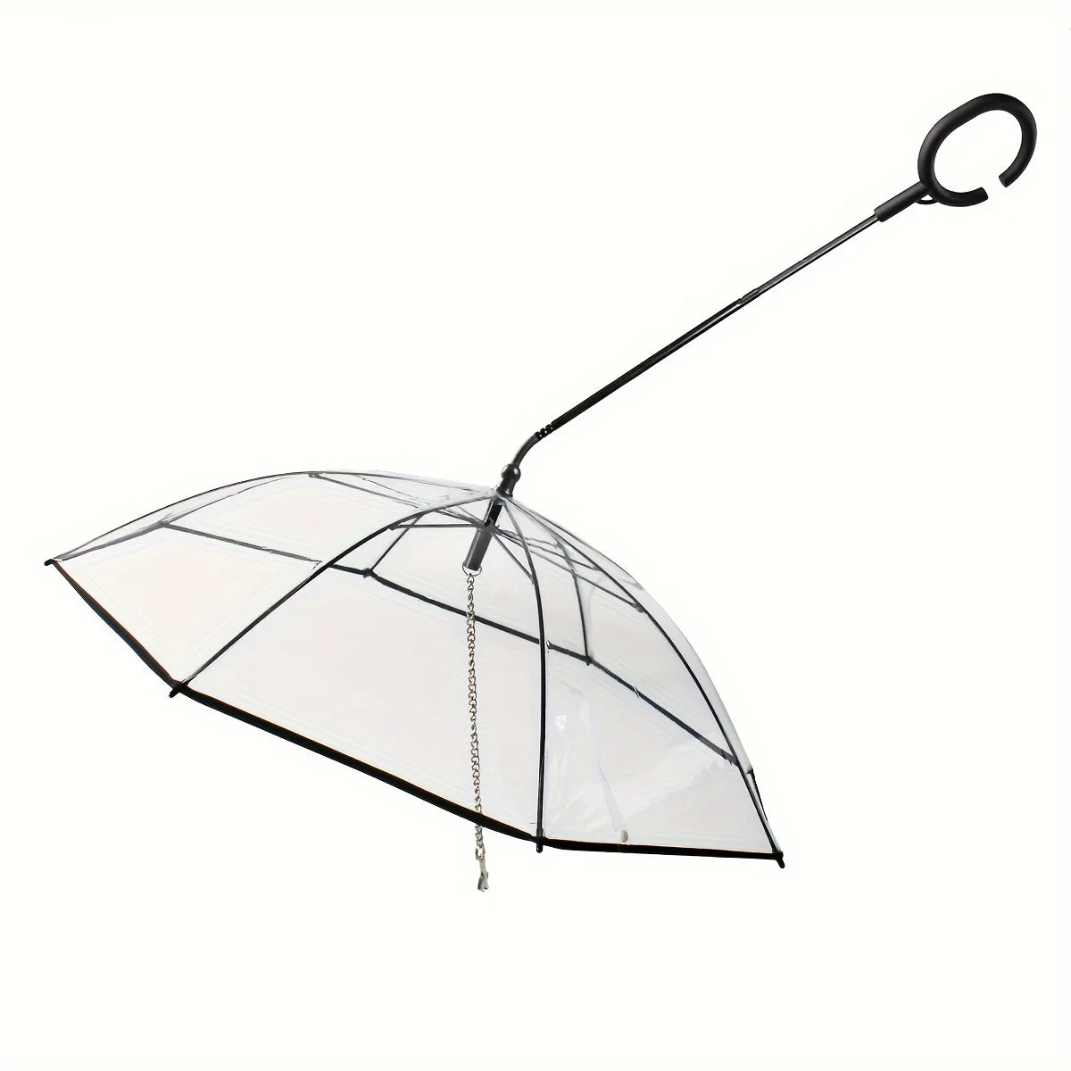 Hot-selling foldable pet umbrella with adjustable angle and transparent C-shaped handle for dogs