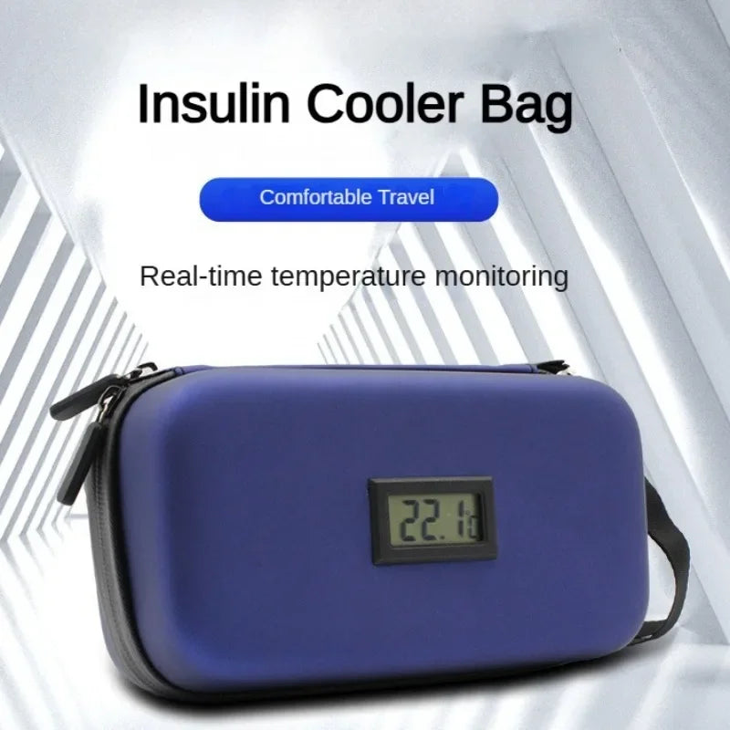 Insulin Cooler Travel Case Mini Insulin Cooler Bag Heat Insulation Temperature Display Medicine Diabetic Supplies Travel Case