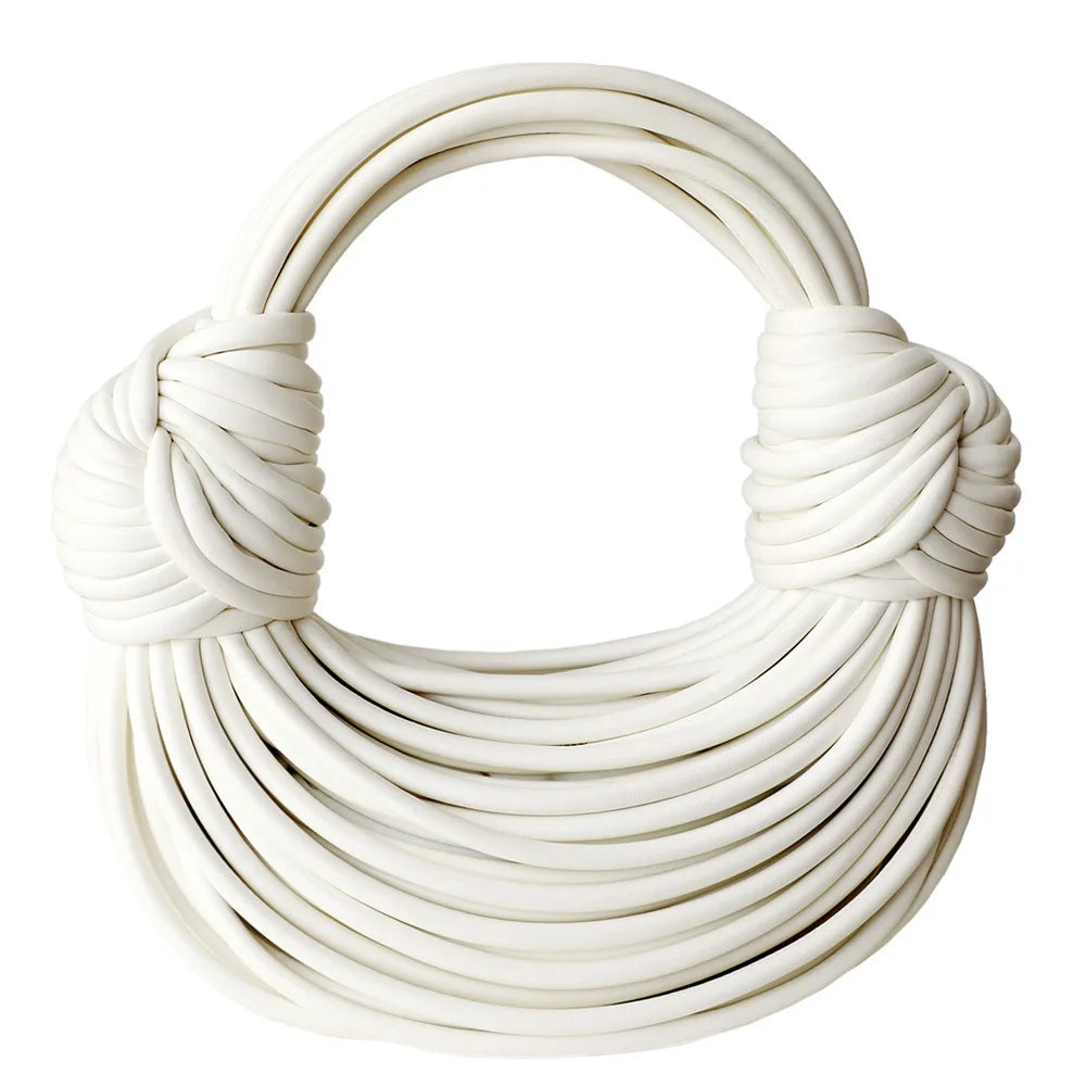 Handbags for Women 2025 New in Gold Luxury Designer Brand Handwoven Noodle Bags Rope Knotted Pulled Hobo Silver Evening Clutch