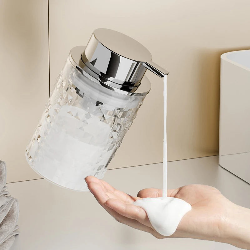 Foam Soap Dispenser Plastic Light Luxury Liquid Soap Bottle Bathroom Shampoo Lotion Filling Bottle Foaming Soap Pump Jar