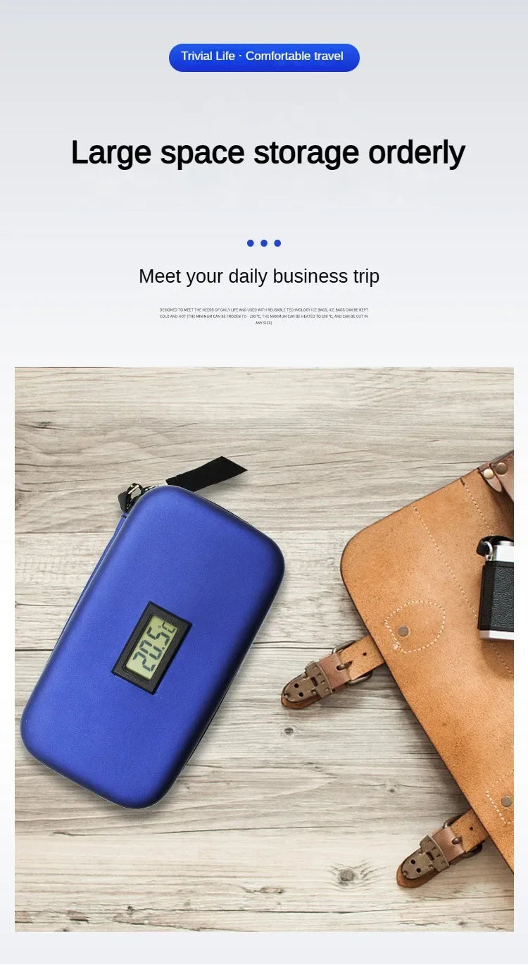 Insulin Cooler Travel Case Mini Insulin Cooler Bag Heat Insulation Temperature Display Medicine Diabetic Supplies Travel Case
