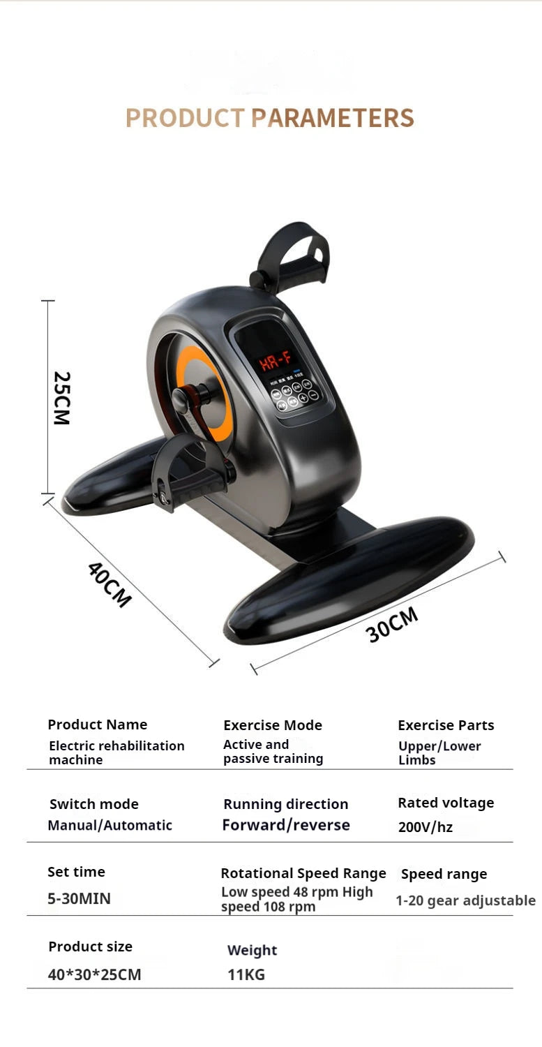 Electric Treadmill, Leg Pedal Machine, Joint Support Belt, and Foot Training Equipment, for Elderly Rehabilitation Therapy