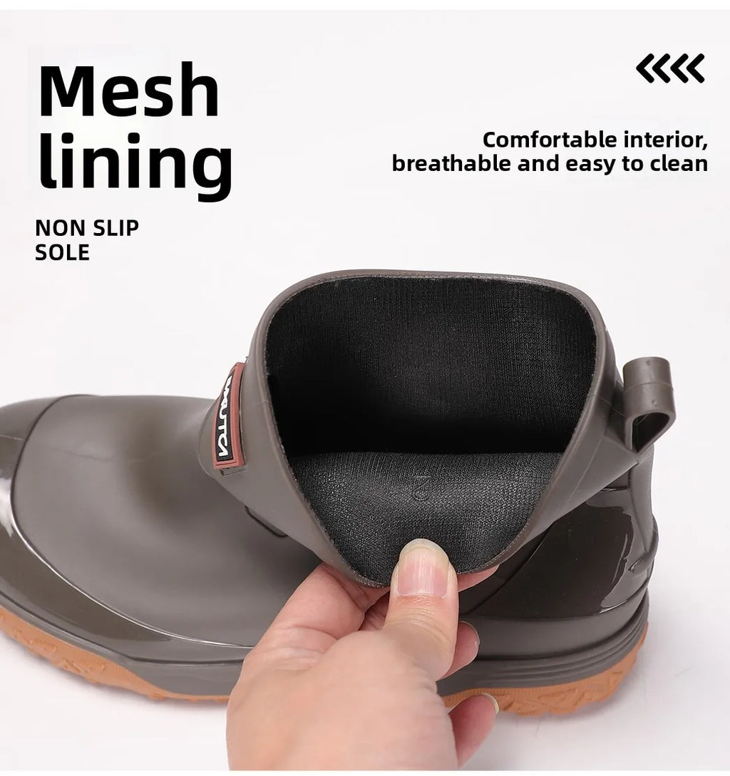 Fishing water shoes for men waterproof anti-slip  wear-resistant rain boots rain shoes, 2026 new style kitchen work rubber shoes