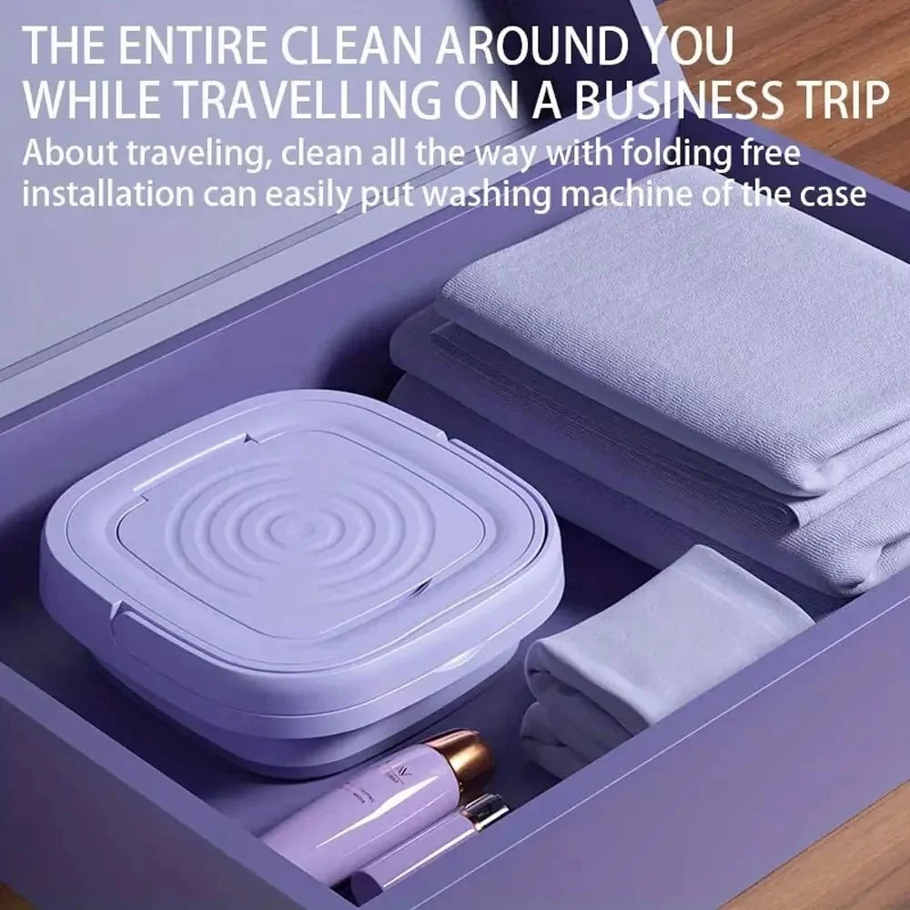 Portable Washing Machine with 3 Intelligent Cleaning Modes, 8L Mini Washer with Foldable Design, Mini Folding Washing for Travel