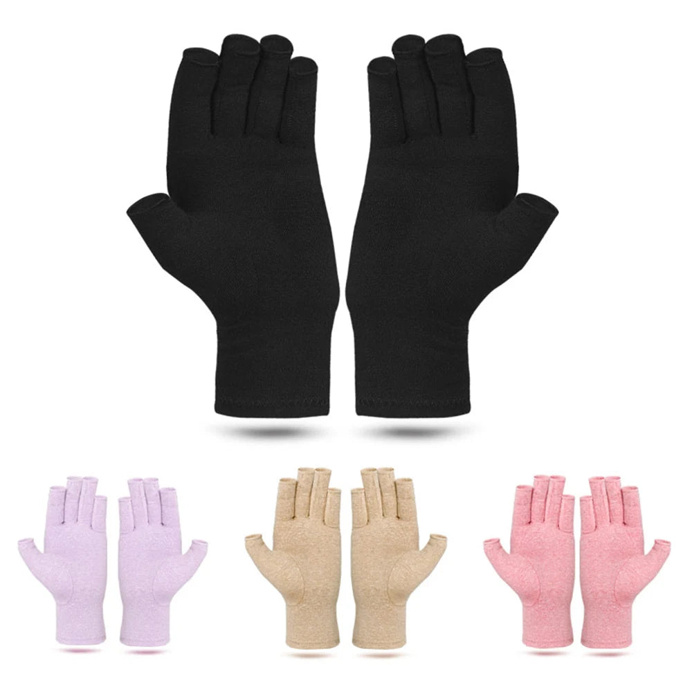 1Pair Copper Arthritis Gloves Half Finger Gloves Fingerless Gloves For Women Compression Gloves For Arthritis,Carpel Tunnel Pain