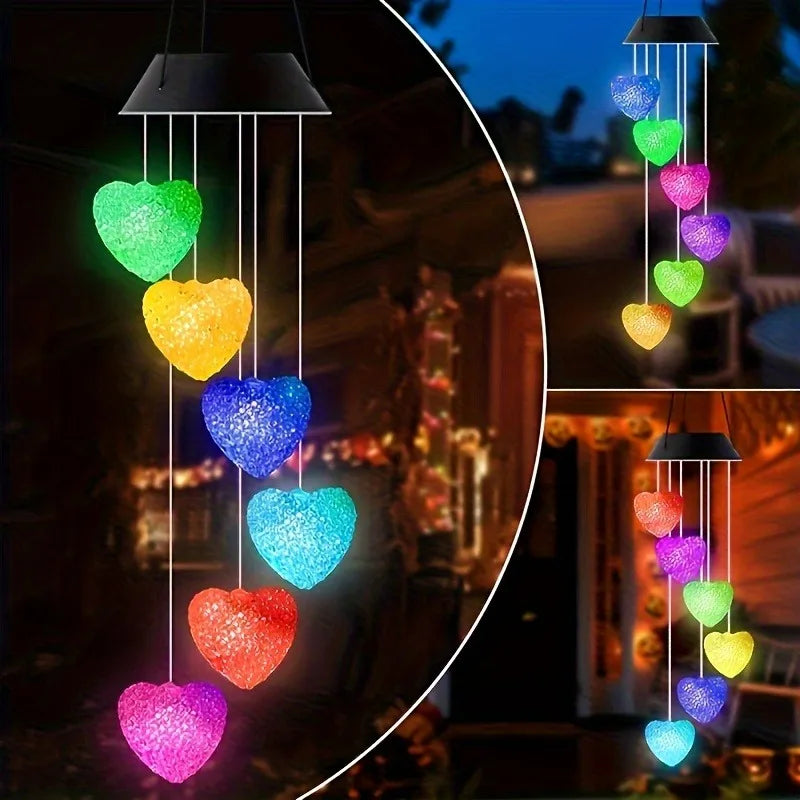 1PC Solar Wind Chime Outdoor, Color Changing Hanging Garden Light, Decorative Solar-Powered Chime Lighting for Patio/Yard
