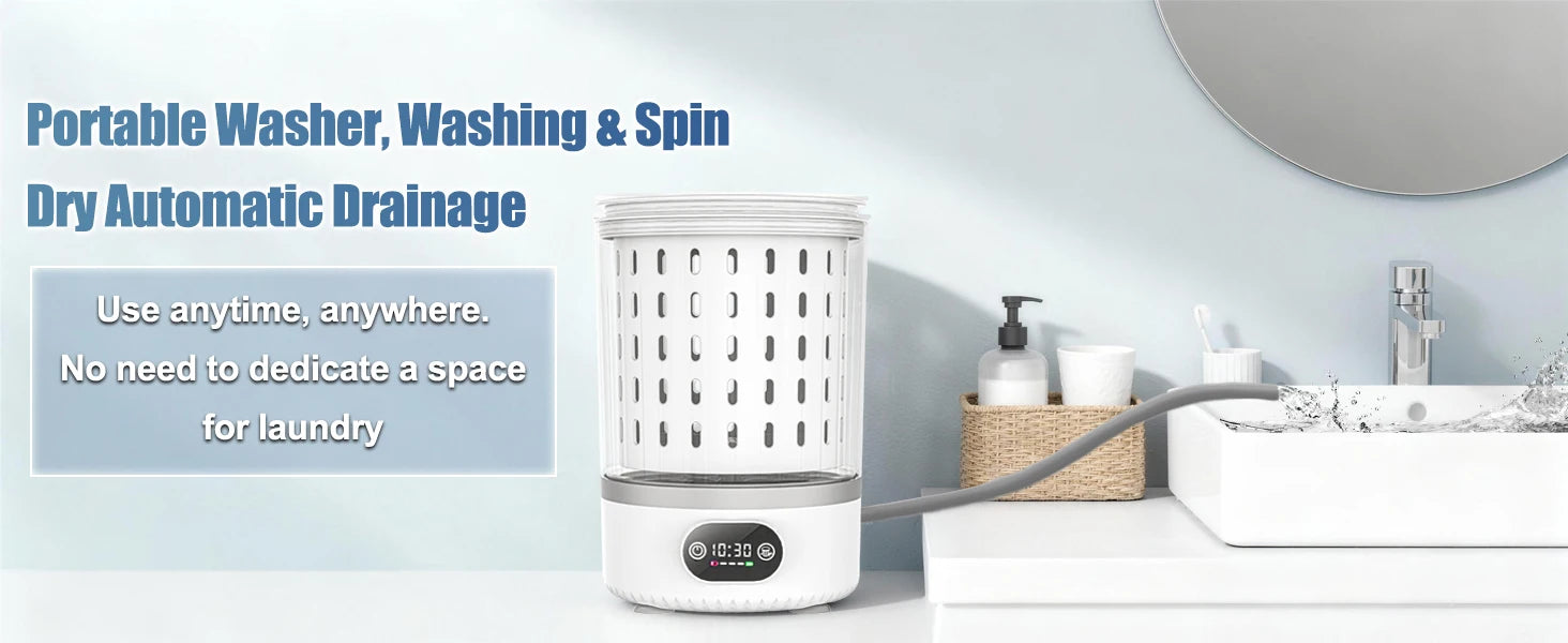 3L Mini Washing Machine,3 In 1 Portable Washing and Spin Dry,Drain Washing Machine,Small Washer for Underwea Socks Baby Clothes