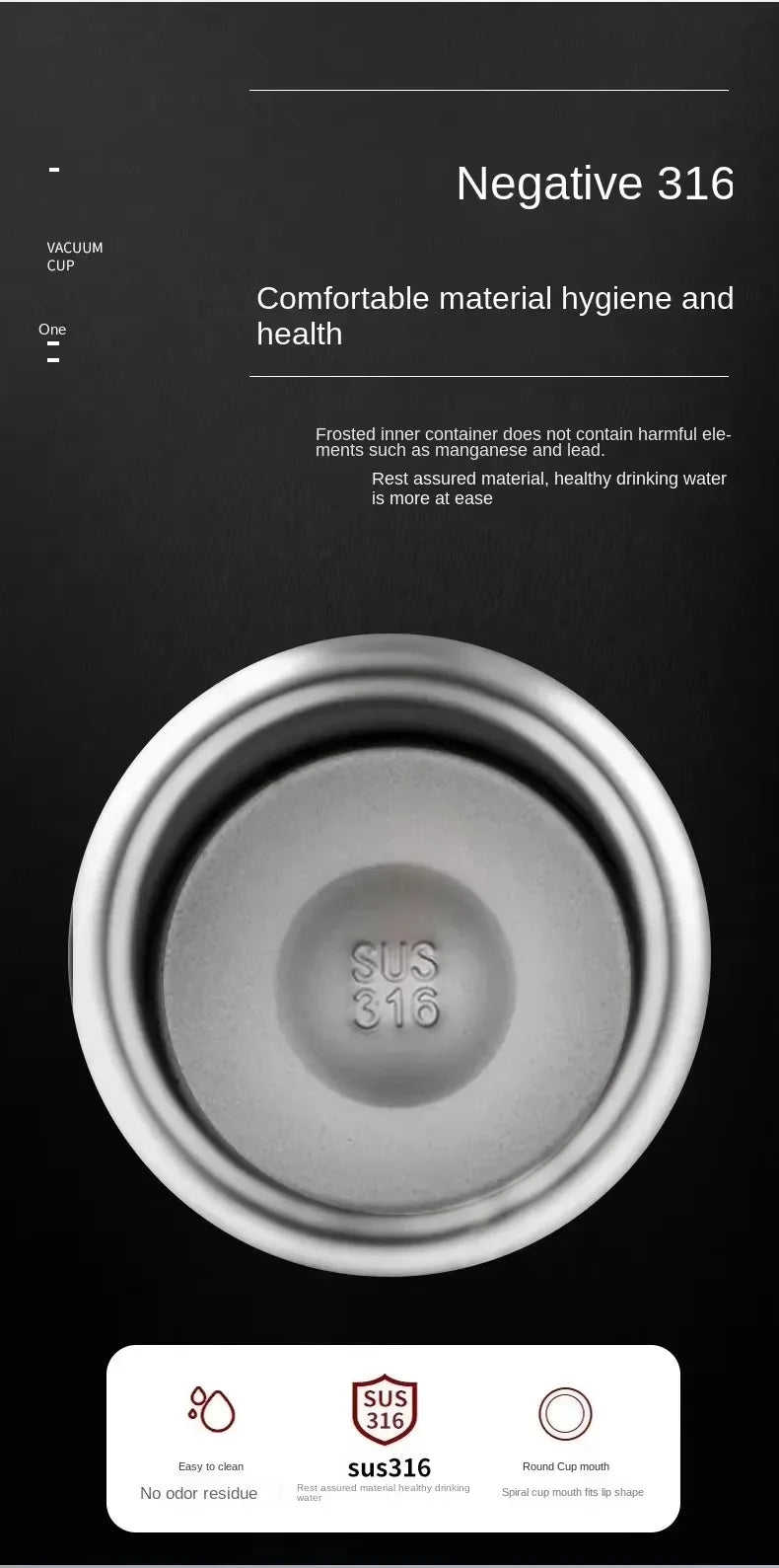 1L Portable Stainless Steel Thermal Bottle - Vacuum Insulated Thermos Keep Cold and Hot, for Water, Tea & Coffee Home Office Use