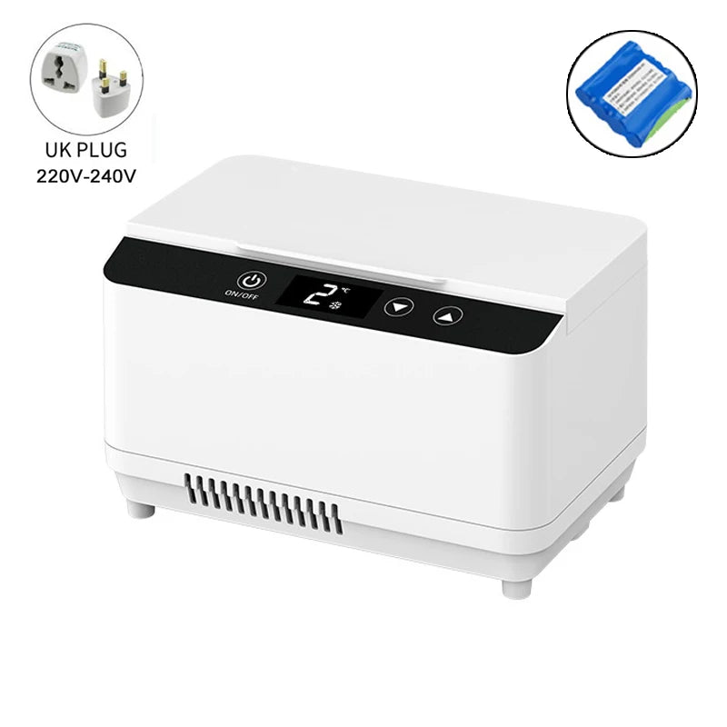 Portable Insulin Cooler - Mini Medical Fridge for Diabetic Supplies with Double Layer Super Capacity, USB/Battery Powered Travel