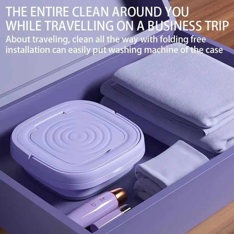 High Capacity 8L Foldable Portable Washing Machine Spin Dryer Lightweight Household Mini Washer for Intimates Socks Panties
