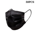 50Pcs 3-layer Mask Face Masks Melt Blown Cloth Disposable Safety Anti-Dust Protective Masks Blue Adults Non-wove Masque