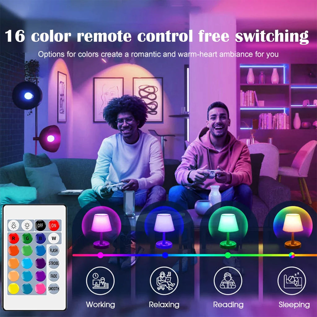 1-10PCS Smart RGBW LED Bulb Spotlight E27 E14 B22 GU10 with Infrared Remote Control Suitable for Colorful Home Lighting