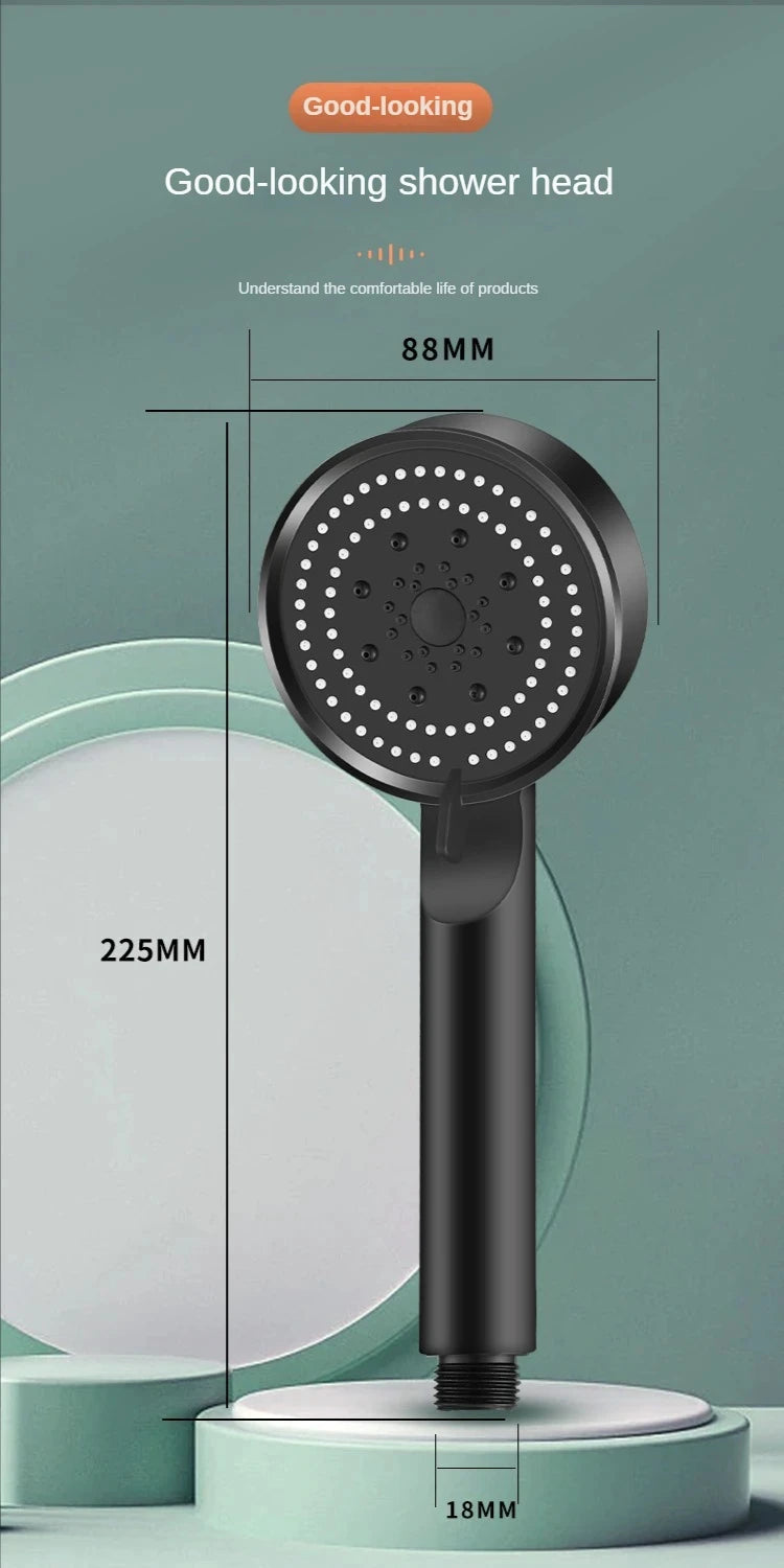 High Pressure Handheld Shower Head 5 Modes Adjustable Shower Heads Water Saving Spa Shower Head Sprayer Bathroom Accessory