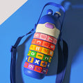 Children's Math Toy Stainless Steel Water Bottle Cute Thermo Stainless Steel Water Bottle with Strap and Straw