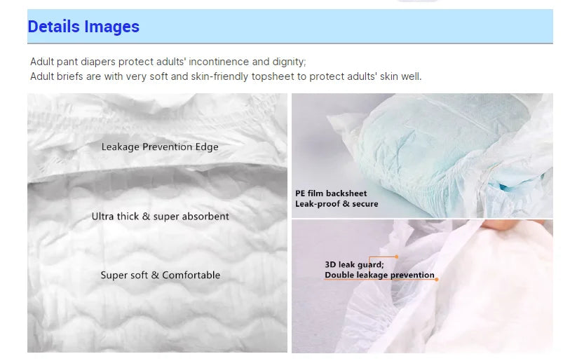 Disposable Adult Pant Diapers Adult Pants Incontinence Adult Diaper Pants