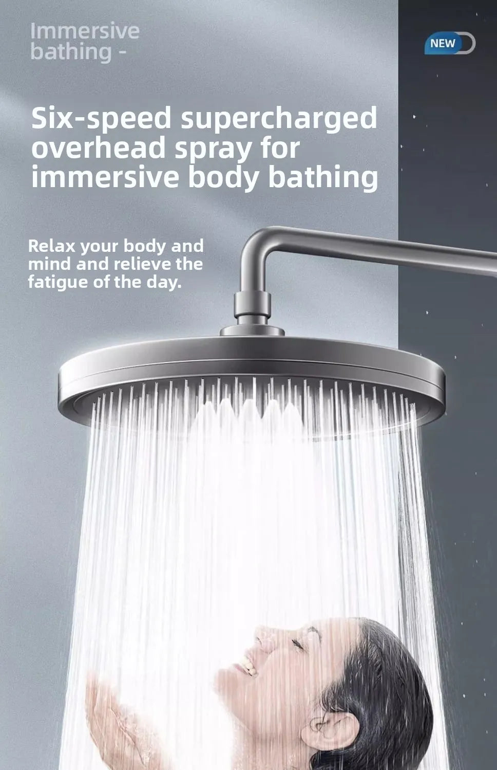 High-Pressure Rain Shower Head - Strong Spray Bathroom Showerhead with Enhanced Water Flow for Refreshing Home Experience