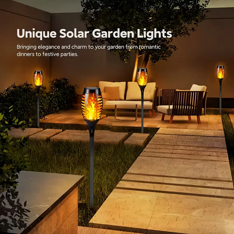 Smart Light Sensing Outdoor Landscape Lights Decorative Lights with Flickering Flame Torch for Gardens Patio Lawns Path