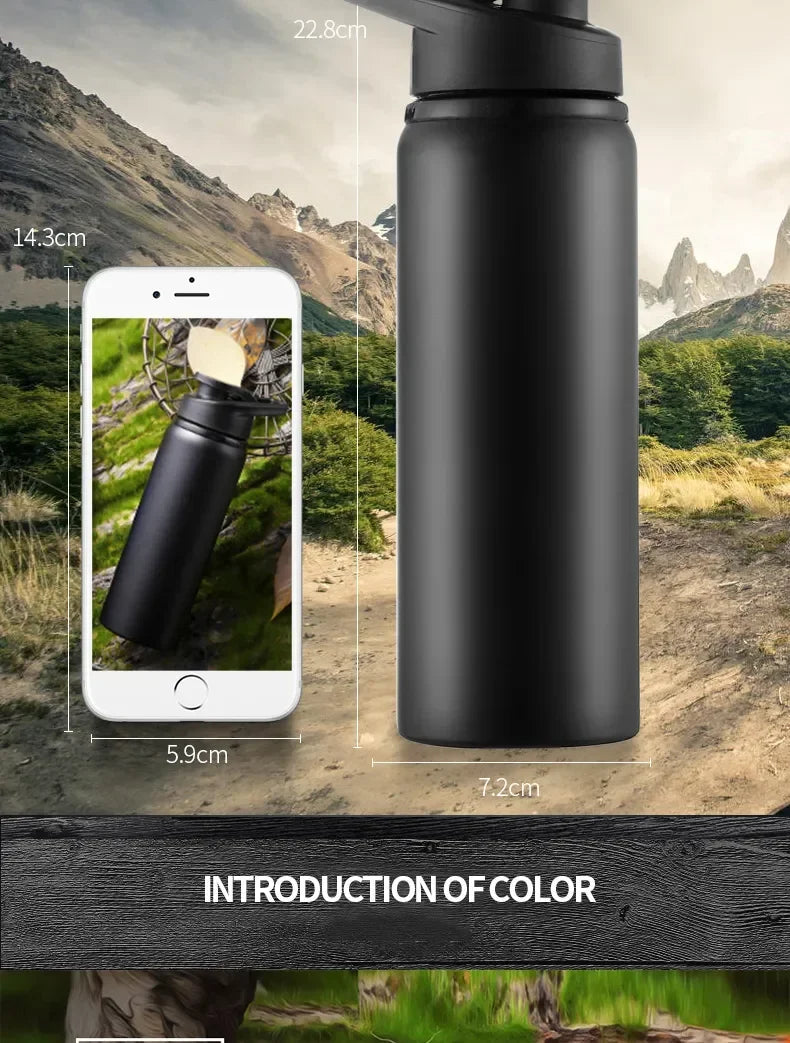 Portable Aluminium Water Bottle Bicycle Riding Drinking Water Bottle Outdoor Sport Travel Mug Metal Stainless Steel Bottle