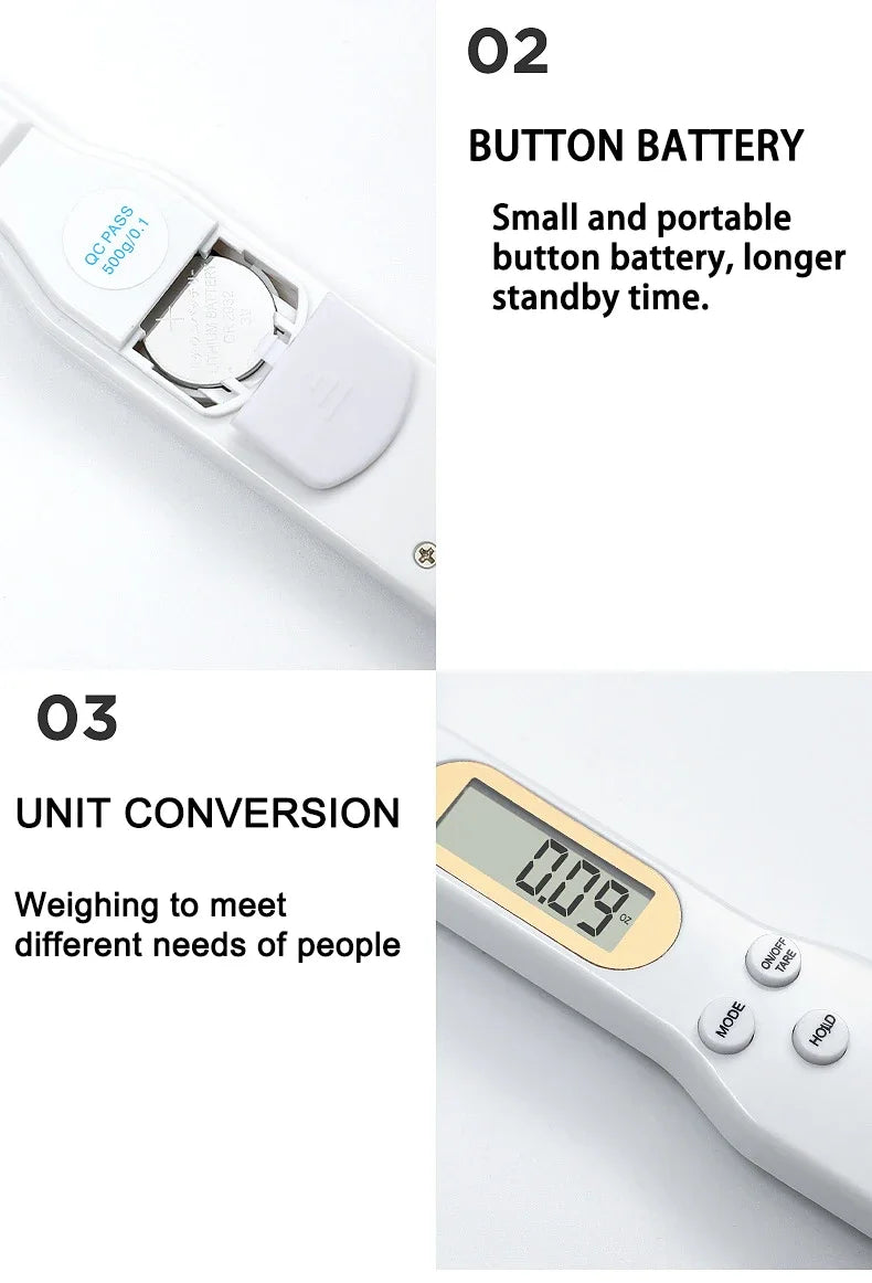 500g/0.1g Scale Weighing Spoon Kitchen Electronic Scale LCD Display Digital Weight Measuring Spoon Digital Spoon Scale Tool