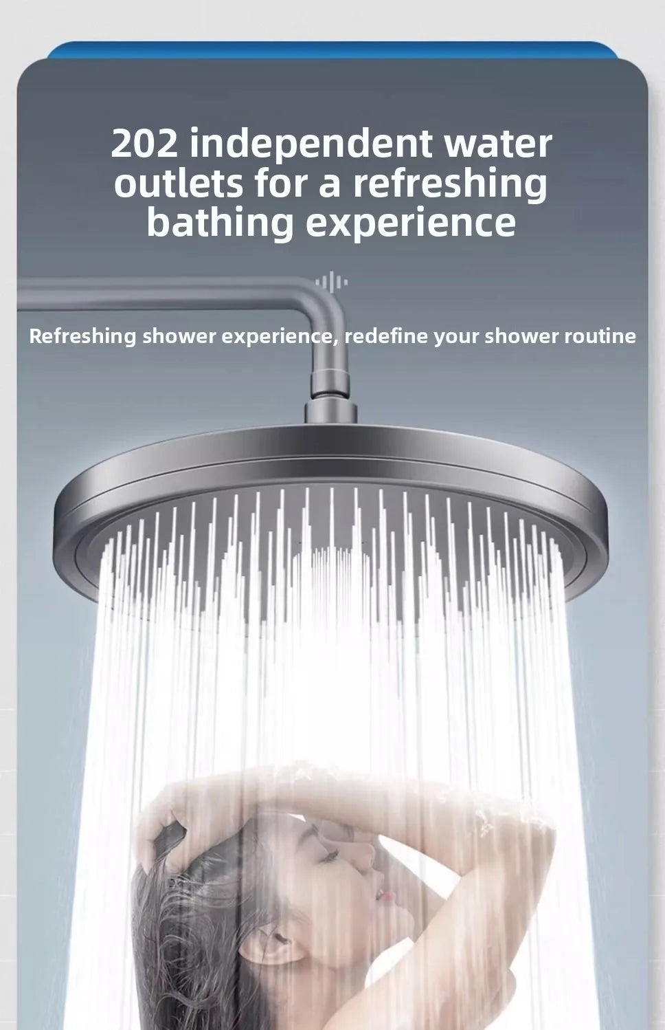 High-Pressure Rain Shower Head - Strong Spray Bathroom Showerhead with Enhanced Water Flow for Refreshing Home Experience