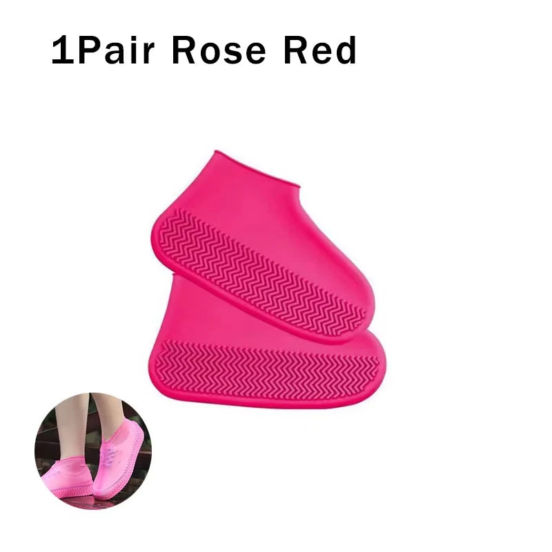 Reusable Waterproof Rain Shoes Covers Silicone Outdoor Shoe Covers Walking Shoes Latex Shoe Covers Non-slip Rain Boots Covers